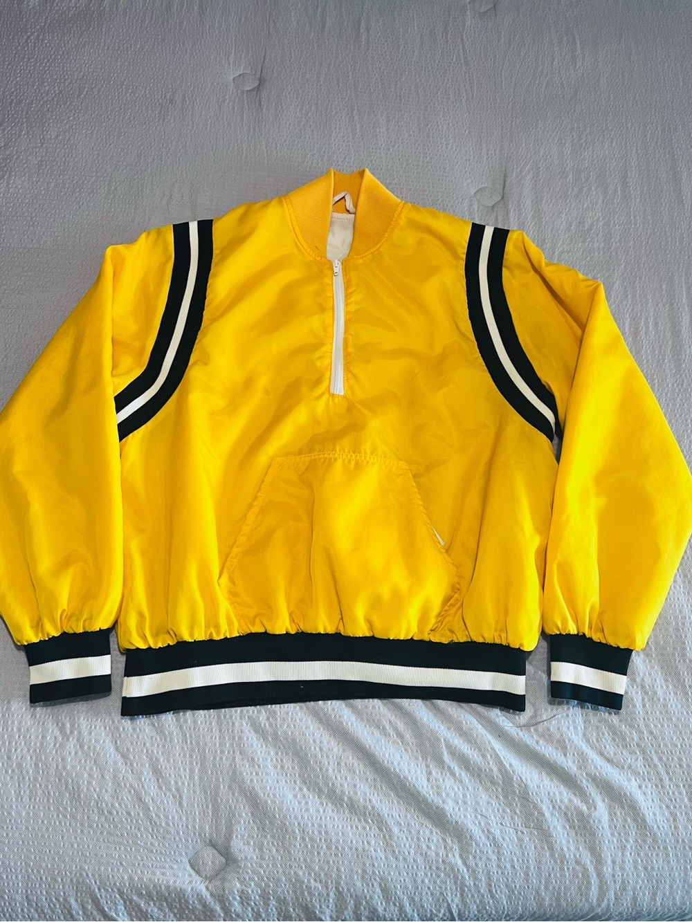 Slow Jamz XL up cycle bomber jacket with hand pressed varsity letters